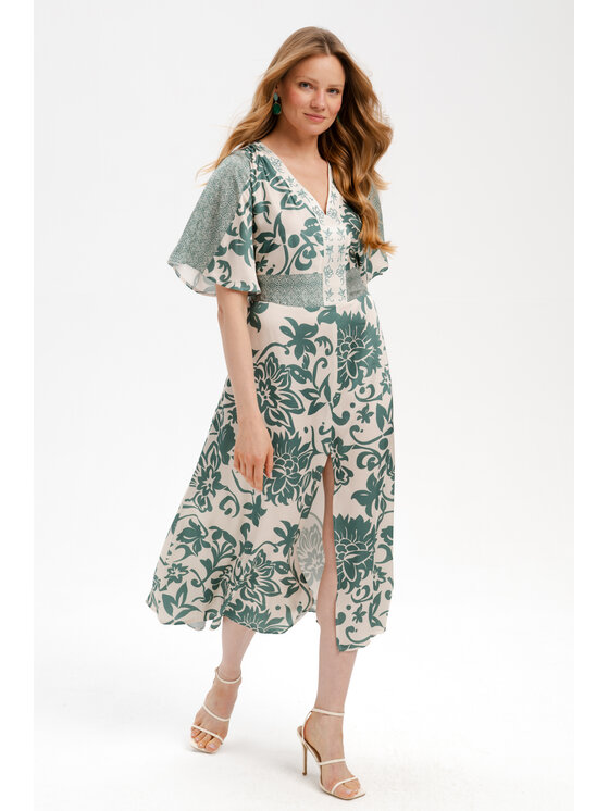 blue shadow blue shadow Sukienka codzienna Yumi Zielony Regular Fit