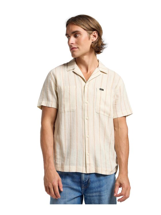 Lee Lee Camicia 112363920 Beige Relaxed Fit