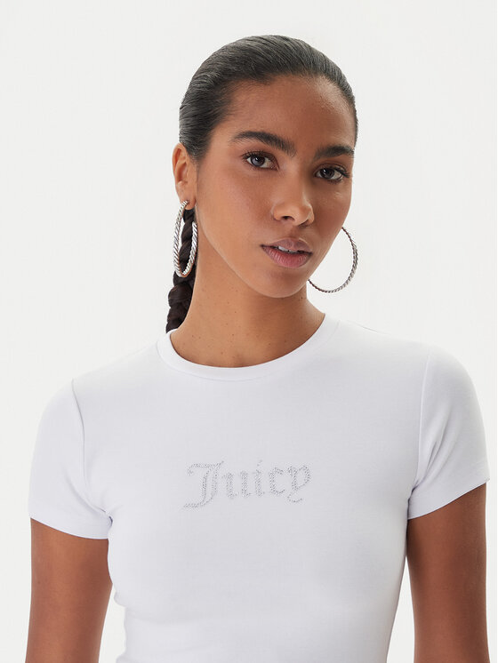 Juicy Couture Juicy Couture T-Shirt Esme JCWCT225323 Bílá Slim Fit