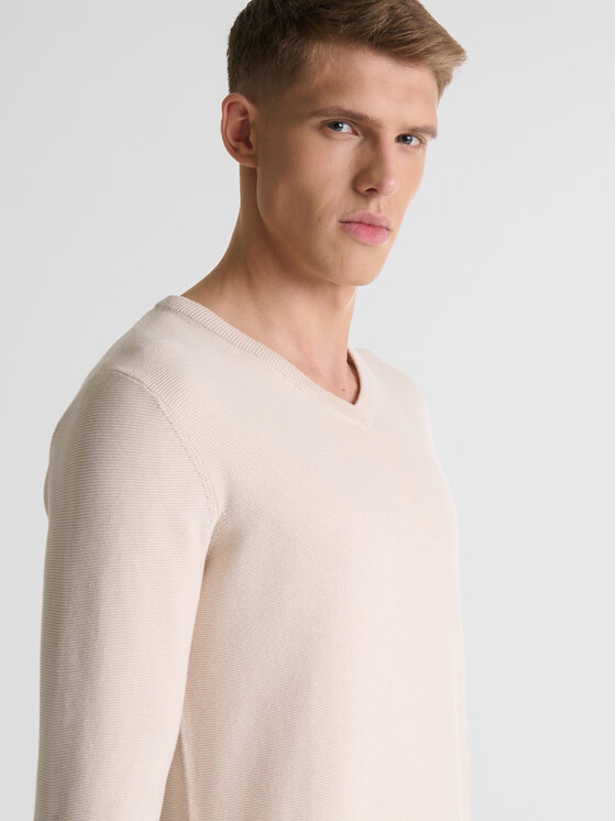 BIG STAR BIG STAR Sweter VASONITEX Beżowy Basic Fit