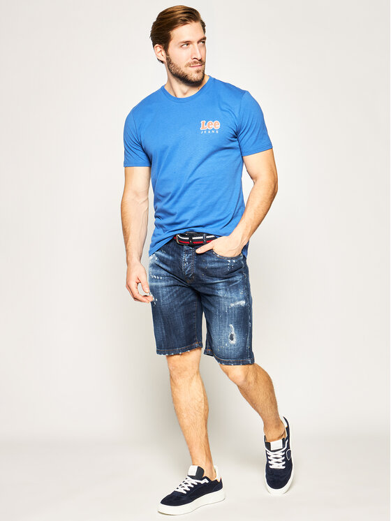 Lee Lee T-Shirt Chest Logo Tee L64RFENJ 112115899 Granatowy Regular Fit