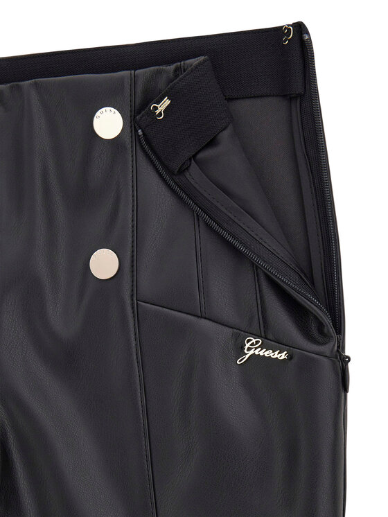 Guess Guess Nohavice z imitácie kože J5BB00 WFV60 Čierna Slim Fit
