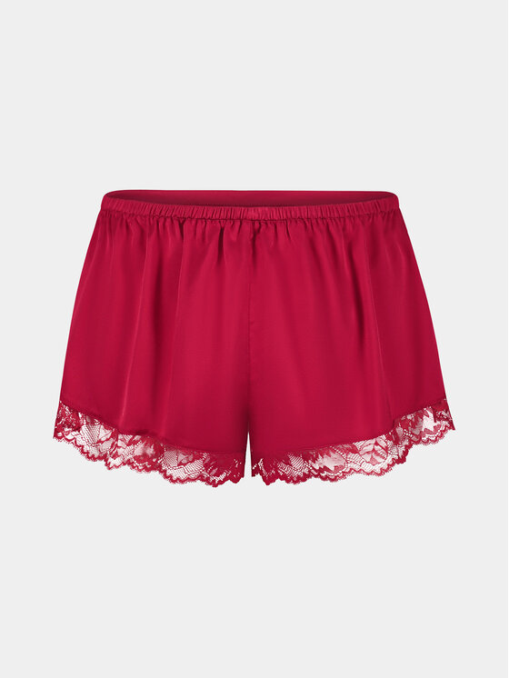 Dorina Dorina Szorty piżamowe Pure Silk DCSH0002SK002 Czerwony Regular Fit
