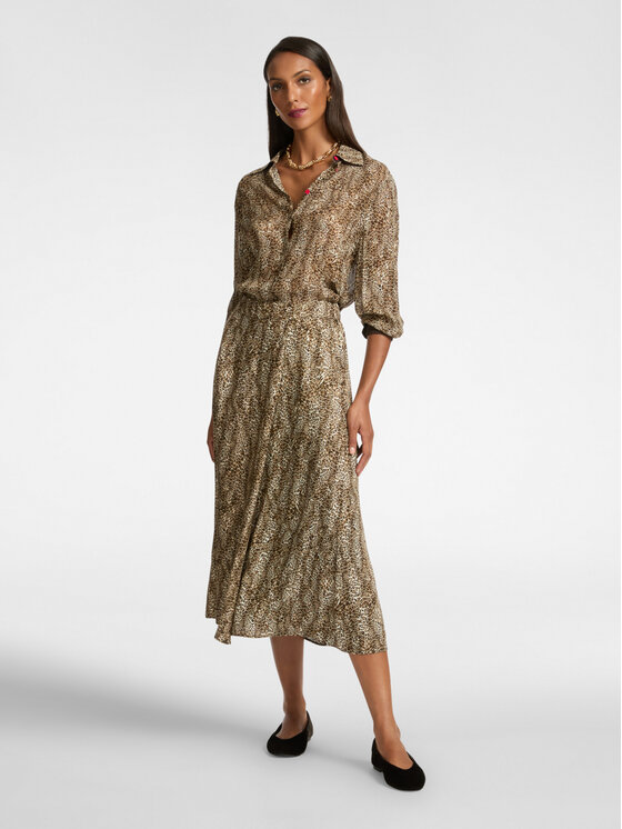 Elena Mirò Elena Mirò Gonna midi 1042P100064N001 Écru A-Line Fit