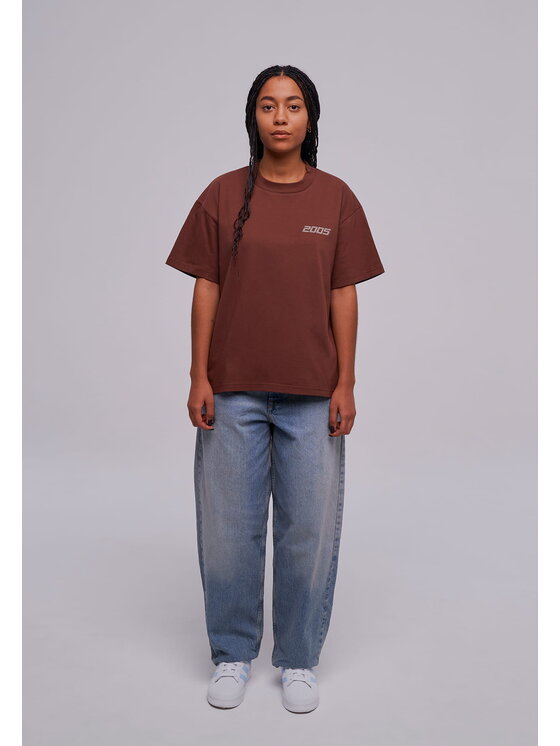 2005 2005 Tričko basic Hnedá Oversize
