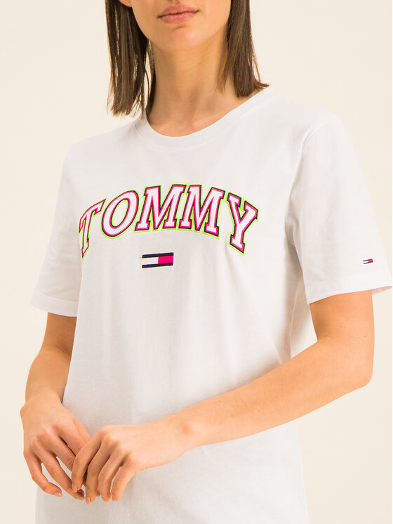Tommy Jeans T Shirt Neon Collegiate DW0DW07540 B l Regular Fit