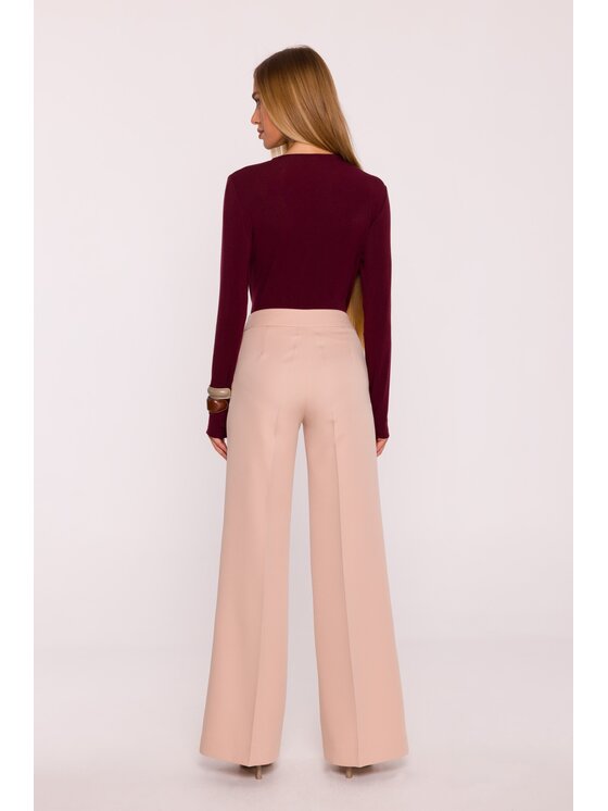 Made of Emotion Made of Emotion Spodnie materiałowe M875 Beżowy Wide Leg