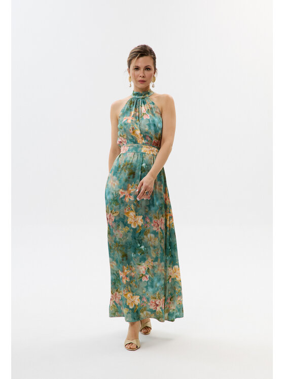 Mirons Mirons Sukienka wieczorowa print Niebieski Feminine Fit