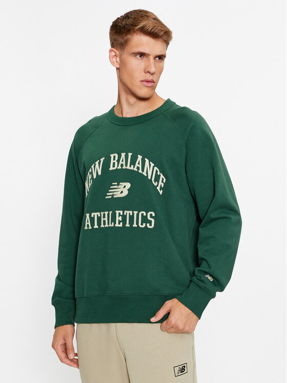 New Balance Džemperis ar kapuci Athletics Varsity Fleece Crewneck MT33550 Zaļš Regular Fit