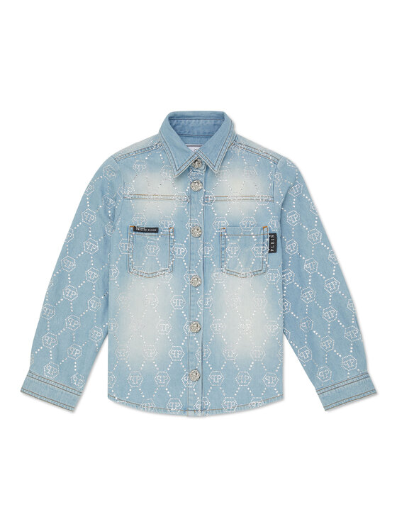 PHILIPP PLEIN PHILIPP PLEIN Koszula jeansowa 28119 Błękitny Basic Fit