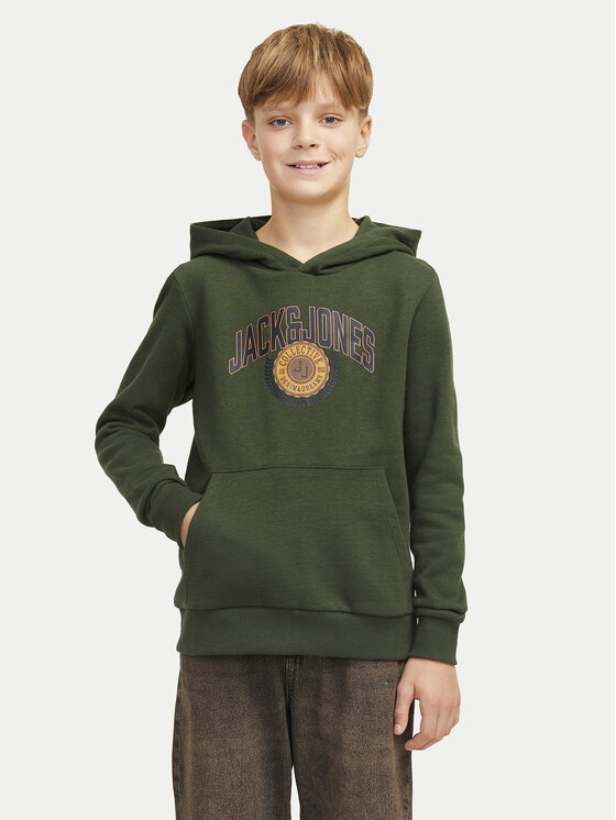 Jack&Jones Junior Majica Dugih Rukava Kam Varsity 12266761 Zelena Standard Fit