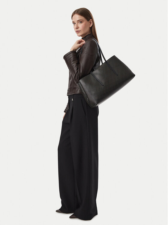 Calvin Klein Geantă Emblem Aop Medium Work Tote LV04F3786G Negru