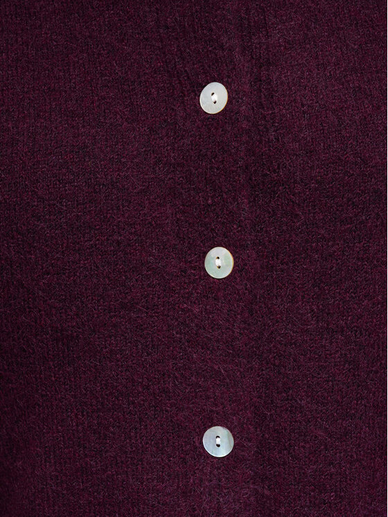 Ombre Ombre Kardigan OW-SW-E0064 Bordowy Relaxed Fit