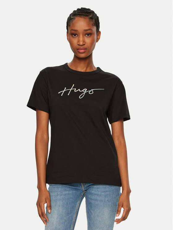 HUGO HUGO Póló Damacia 50535491 Fekete Regular Fit