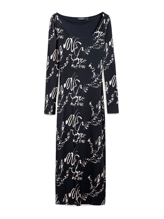 Desigual Desigual Sukienka codzienna 25SWVK05 Czarny Slim Fit