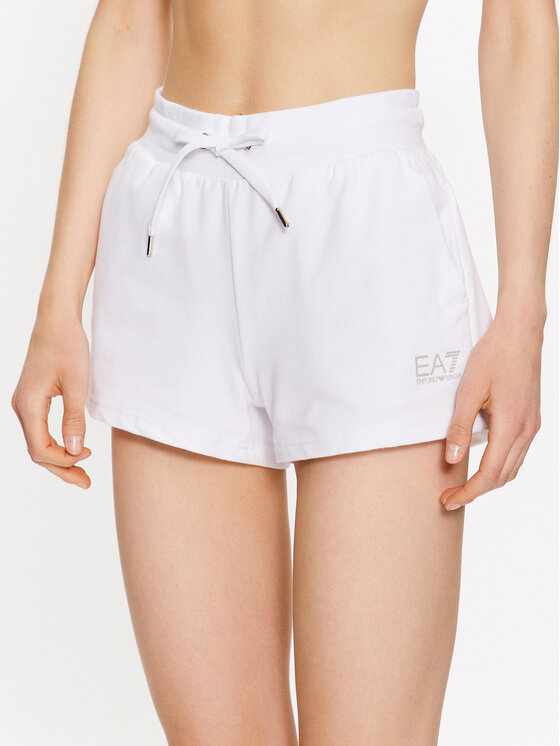 EA7 Emporio Armani Športne kratke hlače 3RTS59 TJCQZ 1100 Bela Regular Fit