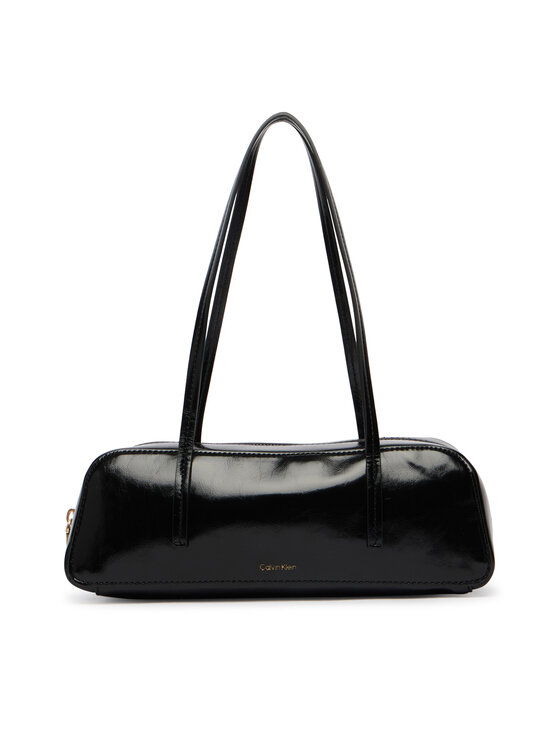 Calvin Klein Calvin Klein Kabelka Foil Logo Glossy Bauletto LV04F3638G Čierna