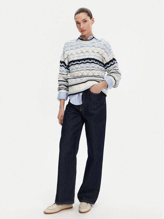 Barbour Barbour Sveter Eloise LKN1615MI11 Modrá Relaxed Fit