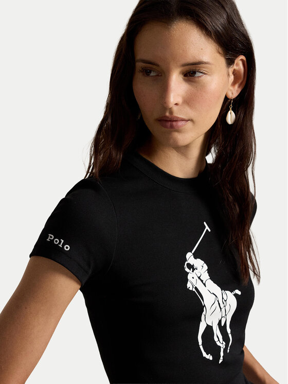 Polo Ralph Lauren Polo Ralph Lauren T-shirt 211A96259003 Crna Slim Fit