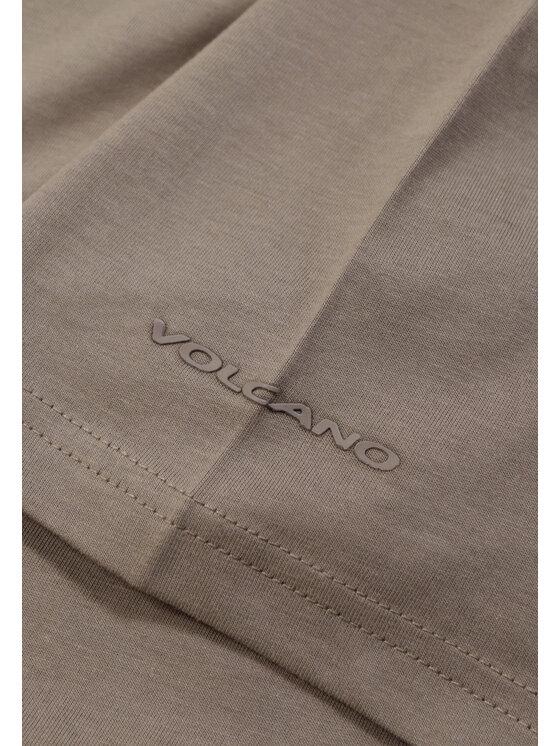 Volcano Volcano T-Shirt T-BASIC Beżowy Regular Fit
