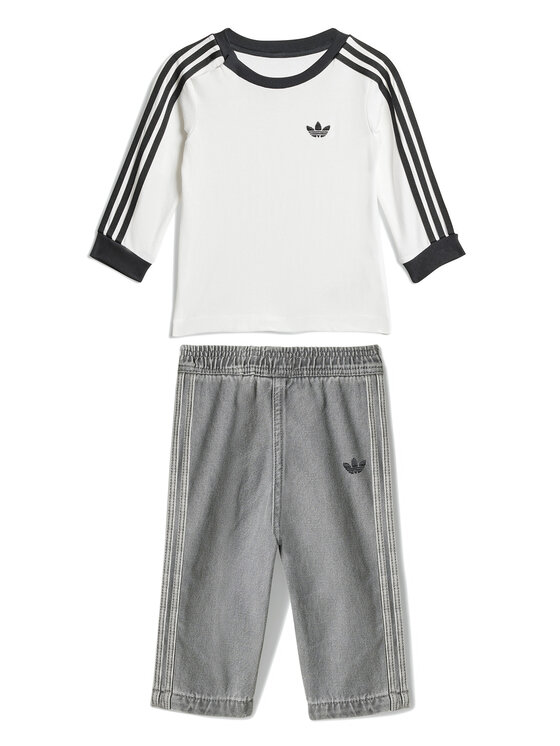 adidas adidas Set majica i hlače Denim JW5312 Bijela Regular Fit