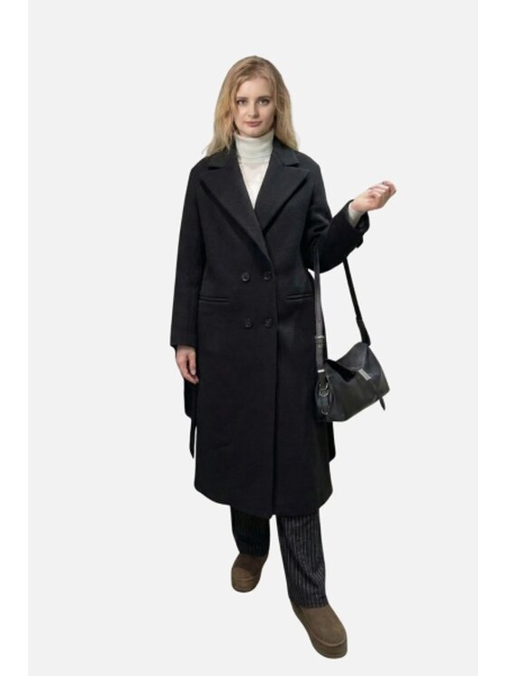 PINKO PINKO Płaszcz wełniany Campana Czarny Regular Fit