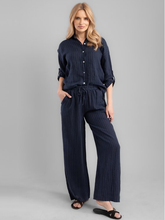 Perso Perso Dámske nohavice PTE254998F Tmavomodrá Regular Fit