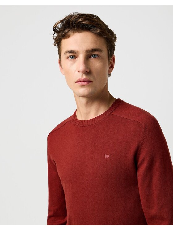 Wrangler Wrangler Maglione KNIT SWEATER Rosso Regular Fit