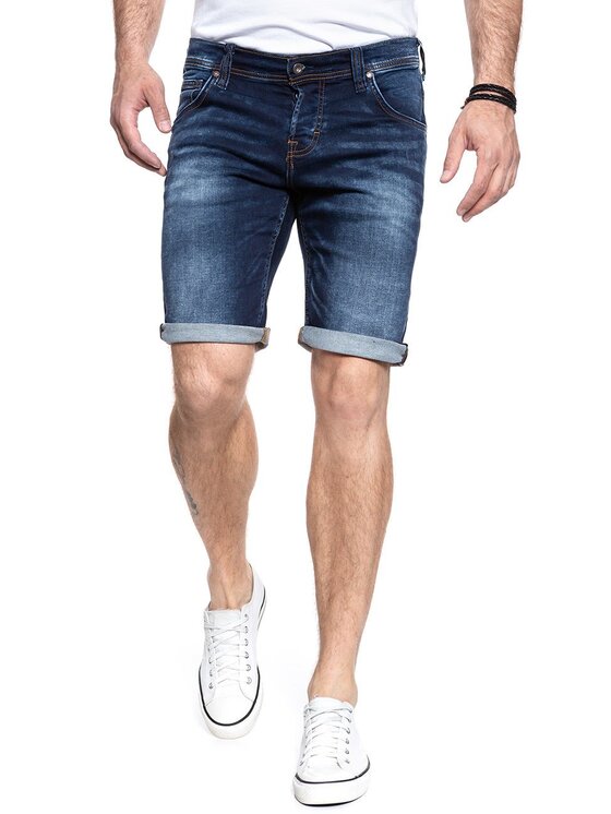 Mustang Mustang Pantaloncini di jeans CHICAGO SHORT Blu Regular Fit