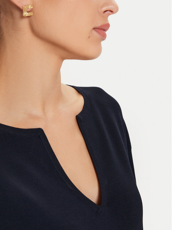 Max Mara Leisure Max Mara Leisure Blúzka Sottile 24263660 Tmavomodrá Relaxed Fit