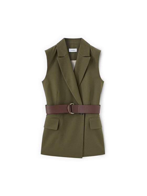Motivi Motivi Gilet L003Q000064N035 Verde Regular Fit