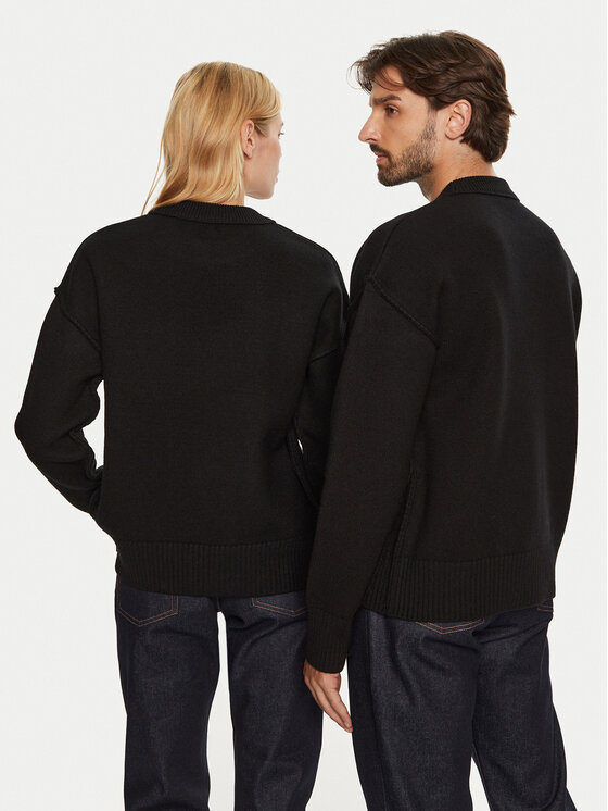 AMI Paris Sweater BFUKS006.018 Fekete Regular Fit | Modivo.hu