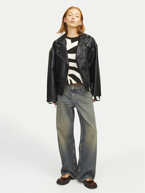JJXX JJXX Jakna iz umetnega usnja Frida 12257725 Črna Loose Fit