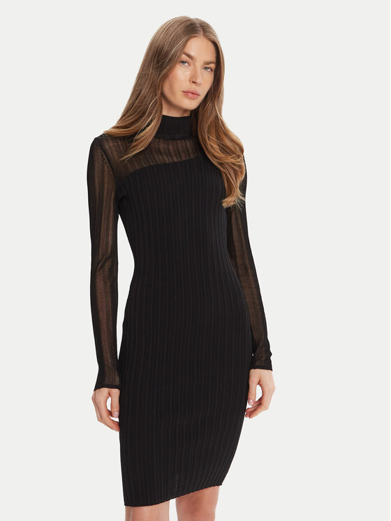HUGO Sukienka dzianinowa Siclaminy 50542664 Czarny Slim Fit
