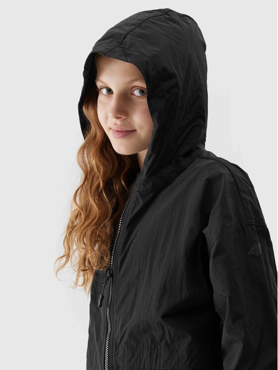 4F 4F Μπουφάν μεταβατικό 4FJWSS24TJACF129-21S Μαύρο Oversize