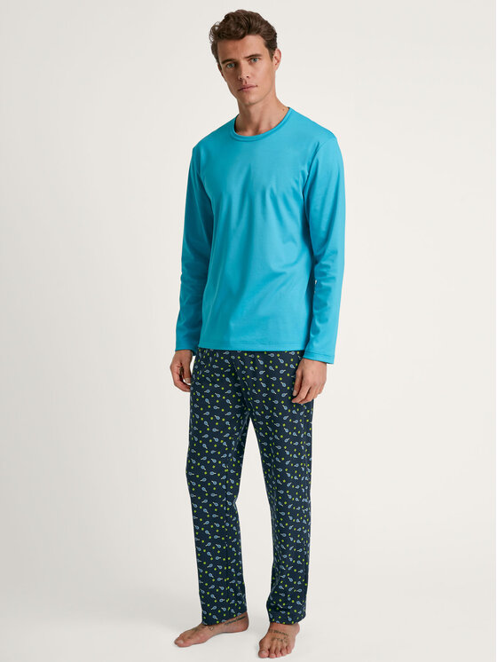 Calida Calida Pyžamo 42783 Tmavomodrá Regular Fit