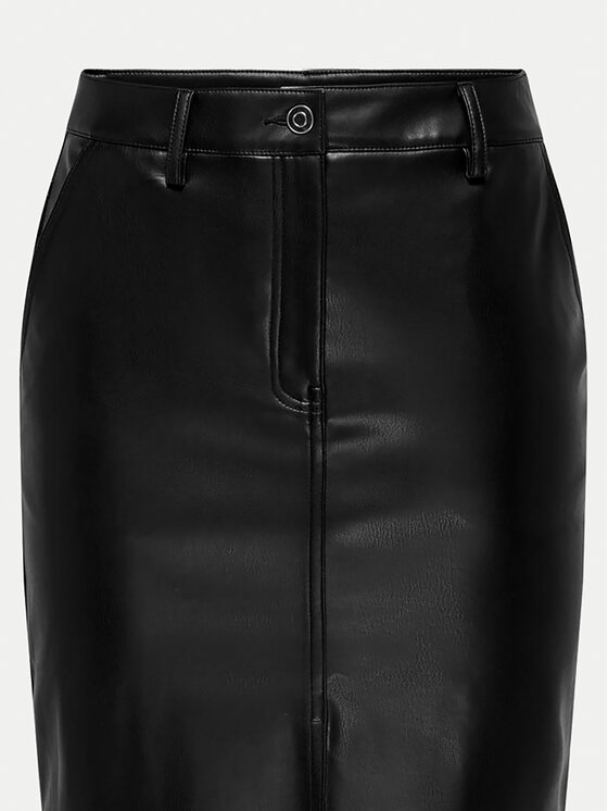 JDY JDY Dirbtinės odos sijonas Alexa 15330385 Juoda Slim Fit