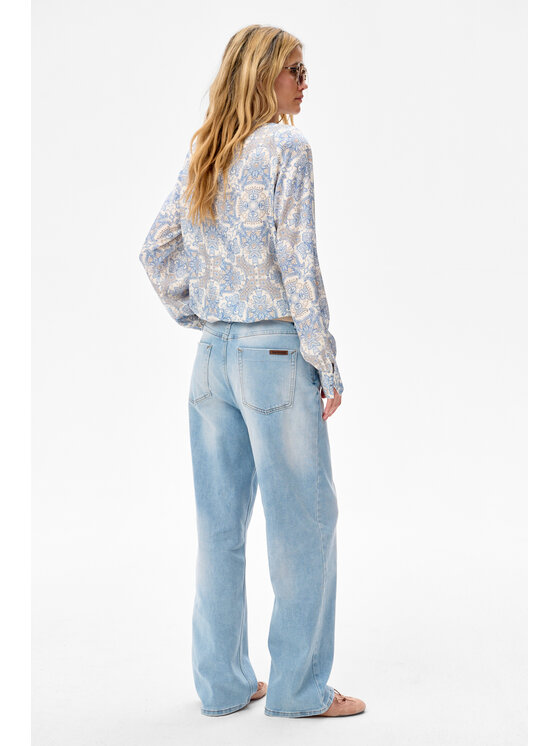 blue shadow blue shadow Bluzka Ika Niebieski Regular Fit