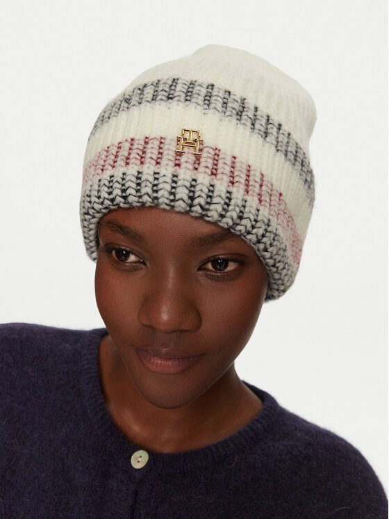 Tommy Hilfiger Tommy Hilfiger Cepure Th Varsity Ski AW0AW16636 Écru