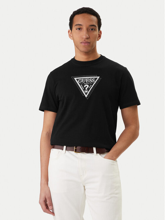 Guess Guess Tricou M6RI23 K8FQ4 Negru Regular Fit