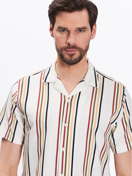 INDICODE INDICODE Koszula Mulle 20-350 Écru Regular Fit