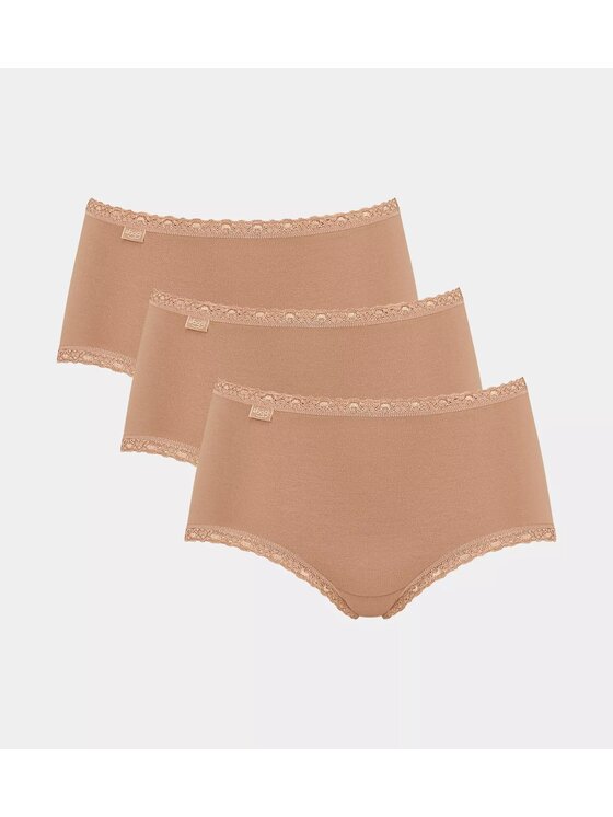 Triumph Triumph Figi klasyczne sloggi 24/7 Cotton Lace Midi C3P Beżowy