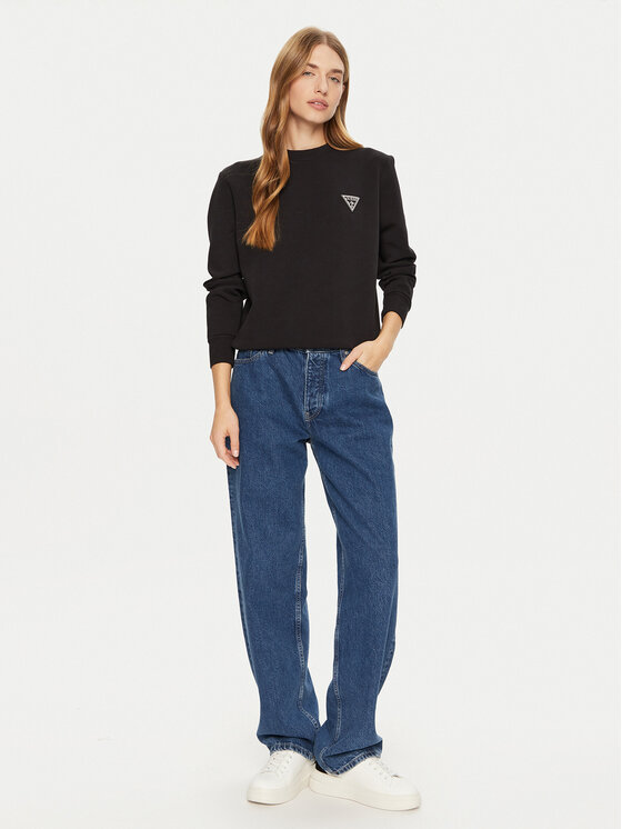 Guess Guess Mikina Ann V4BQ23 KBCK2 Čierna Regular Fit