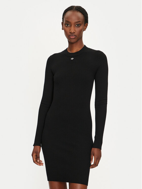 Replay Rochie tricotată DK3319.000.G23370 Negru Slim Fit