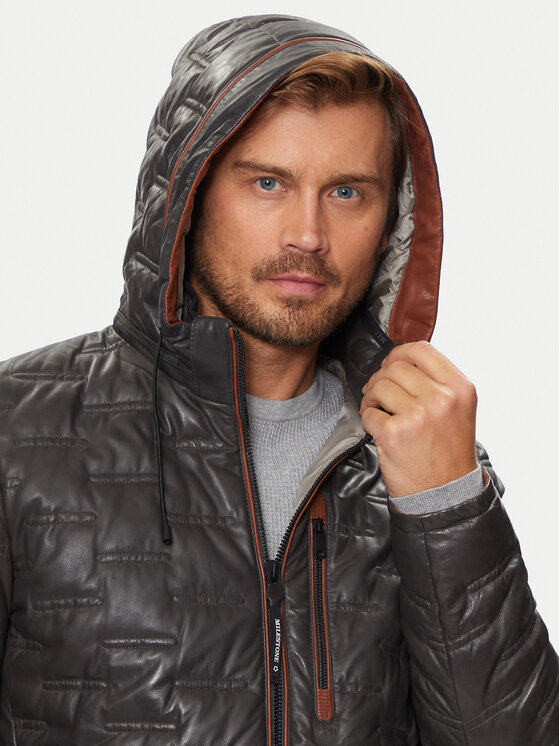 Milestone Milestone Μπουφάν δερμάτινο Tamino 431019 60305 Γκρι Regular Fit