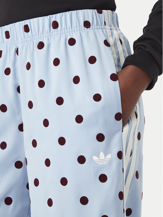 adidas adidas Spodnie dresowe Satin Polka Dots Wide Leg Pant KV1170 Niebieski jasny Relaxed Fit