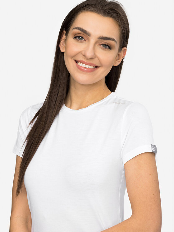 Viking Viking T-Shirt Lenta Bamboo Light Lady Biały Regular Fit