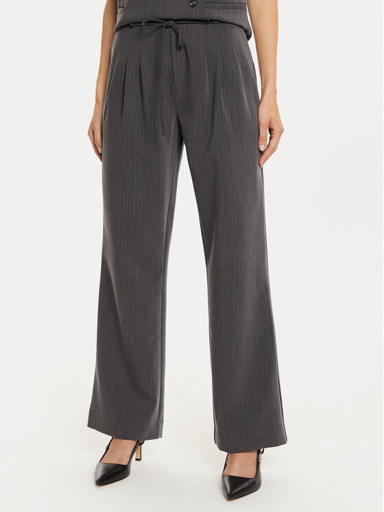 Karen by Simonsen Karen by Simonsen Pantaloni din material Ro 10105154 Gri Loose Fit