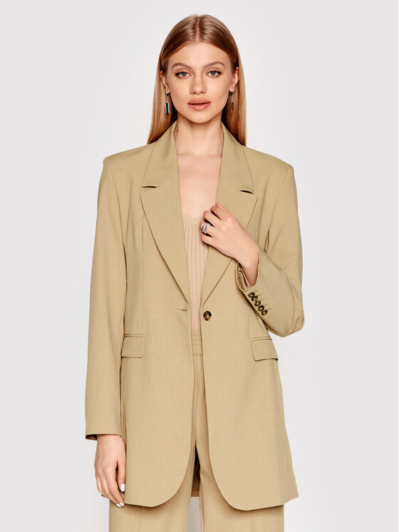 Herskind Herskind Marynarka Nat 4335519 Beżowy Loose Fit