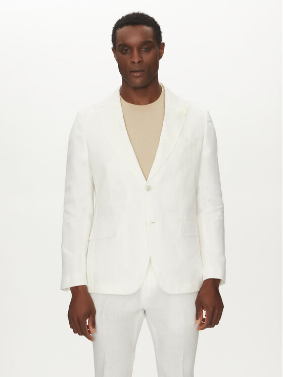 BOSS BOSS Sacou C-Huge-Peak-252 50540516 Alb Slim Fit